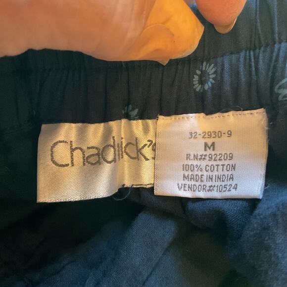 Chadwick's Navy Multi Color Tired Lined Elastic Waist Boho Peasant Skirt M - Picture 4 of 6